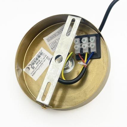 Pakaramais lustrs CRISTAL uz vada 1xE14/15W/230V, misiņš/dūmakaini bēšs