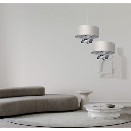 Pakaramais lustrs uz vada BUBBLE 1xE27/60W/230V Ø 50 cm balts