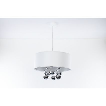 Pakaramais lustrs uz vada BUBBLE 1xE27/60W/230V Ø 50 cm balts