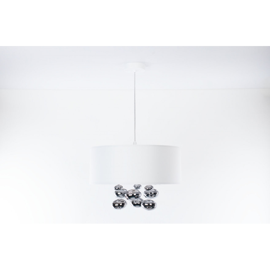 Pakaramais lustrs uz vada BUBBLE 1xE27/60W/230V Ø 50 cm balts