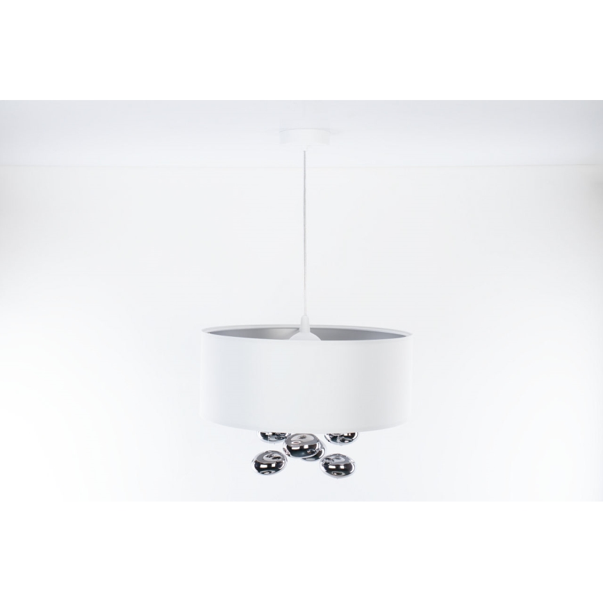Pakaramais lustrs uz vada BUBBLE 1xE27/60W/230V Ø 50 cm balts