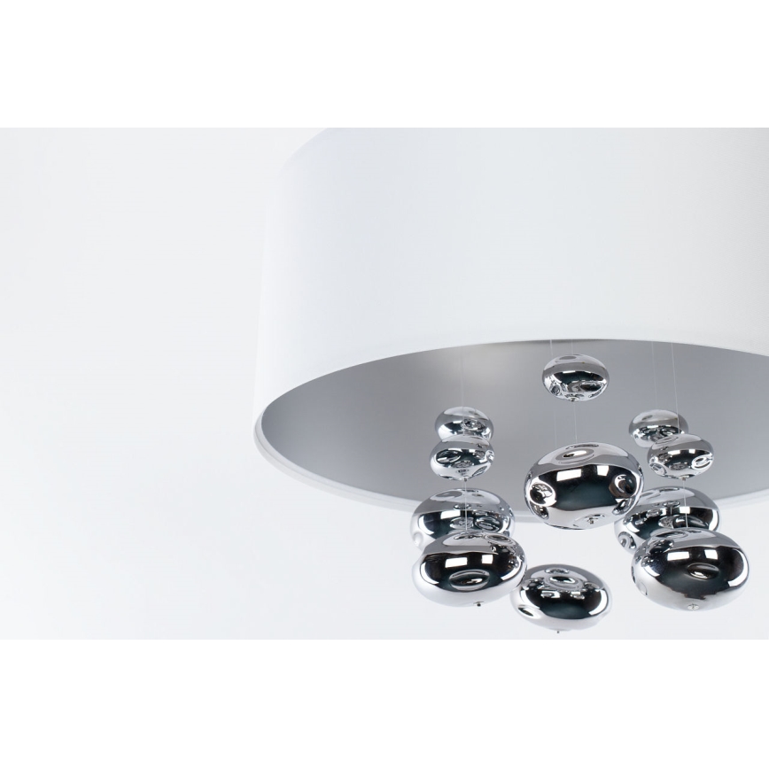 Pakaramais lustrs uz vada BUBBLE 1xE27/60W/230V Ø 50 cm balts