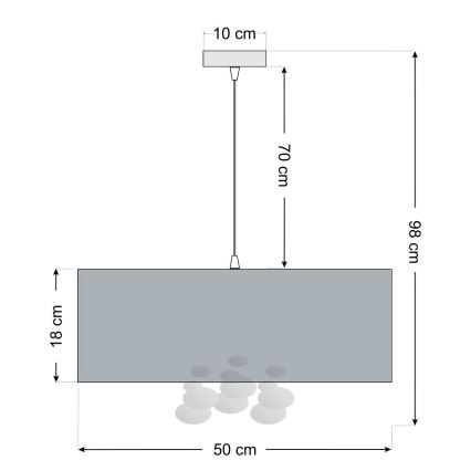 Pakaramais lustrs uz vada BUBBLE 1xE27/60W/230V Ø 50 cm balts