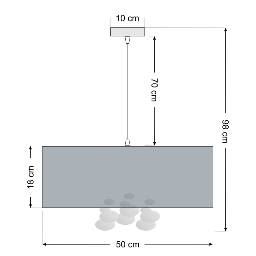 Pakaramais lustrs uz vada BUBBLE 1xE27/60W/230V Ø 50 cm balts