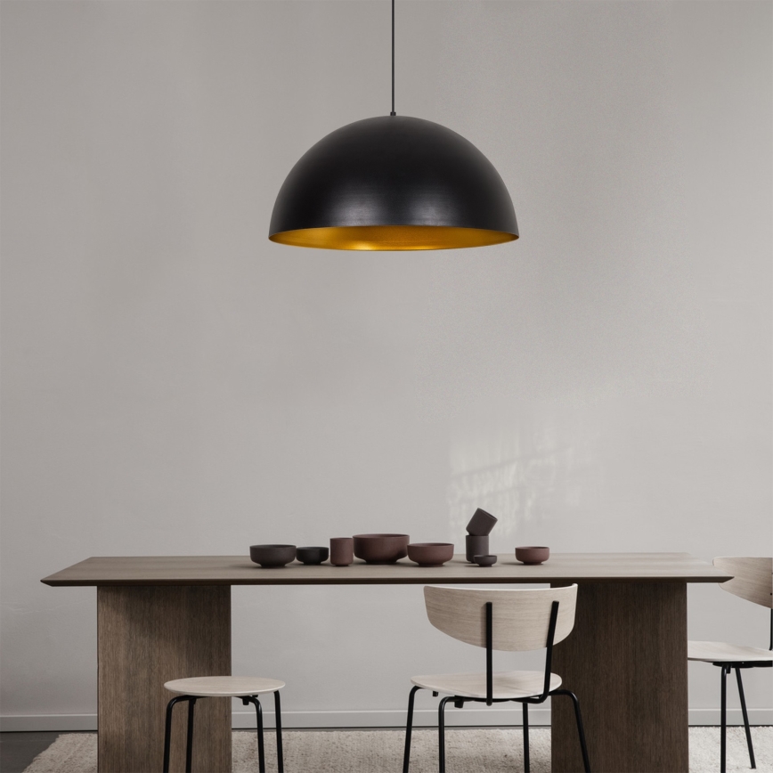Pakaramais lustrs uz vada SIVANI 1xE27/40W/230V Ø 60 cm melns/vara