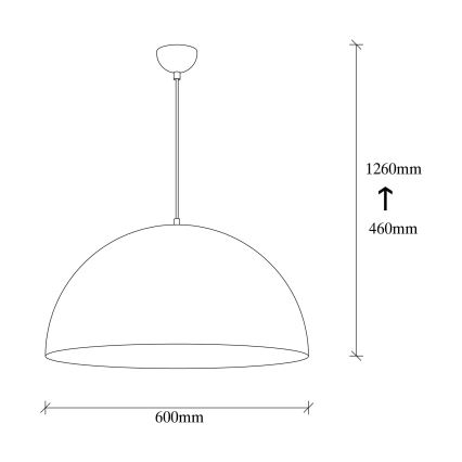 Pakaramais lustrs uz vada SIVANI 1xE27/40W/230V Ø 60 cm melns/vara