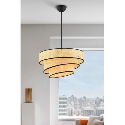 Pakarināmā griestu lampa COUPER 1xE27/60W/230V, bēša/melna