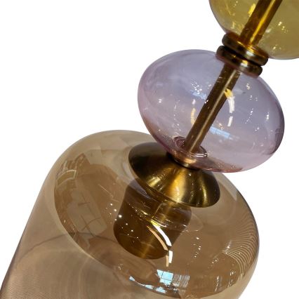 Pakarināma lampa ar vadu TROPEA 1xE27/15W/230V melna/dūmakaini bēša/rozā