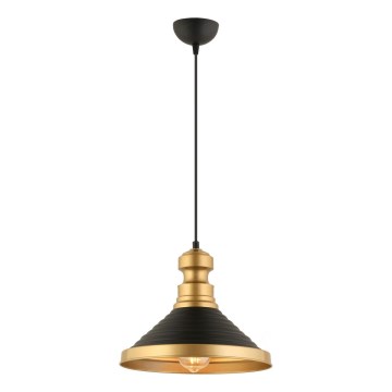Pakarināma lampa MONZA ar vadu 1xE27/40W/230V Ø 30 cm melna/zelta