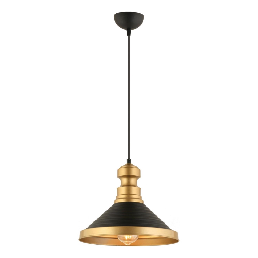 Pakarināma lampa MONZA ar vadu 1xE27/40W/230V Ø 30 cm melna/zelta