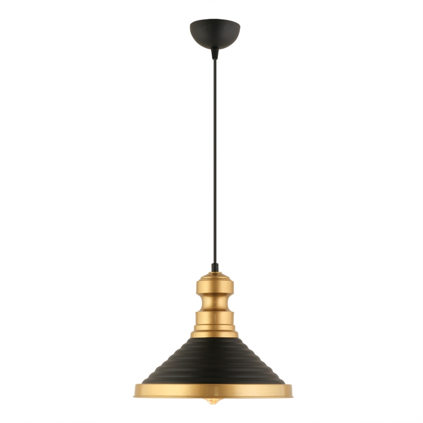 Pakarināma lampa MONZA ar vadu 1xE27/40W/230V Ø 30 cm melna/zelta