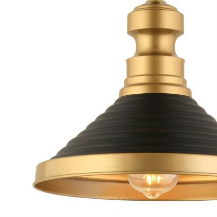 Pakarināma lampa MONZA ar vadu 1xE27/40W/230V Ø 30 cm melna/zelta