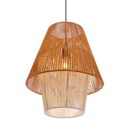 Pakarināma lampa uz kabeļa AFRICA 1xE27/40W/230V Ø 40 cm brūna/krēmīga