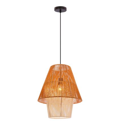 Pakarināma lampa uz kabeļa AFRICA 1xE27/40W/230V Ø 40 cm brūna/krēmīga