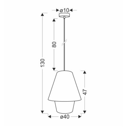 Pakarināma lampa uz kabeļa AFRICA 1xE27/40W/230V Ø 40 cm brūna/krēmīga