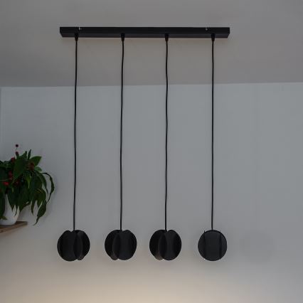 Pakarināma lampa uz kabeļa GAMBIT 4xGU10/10W/230V melna