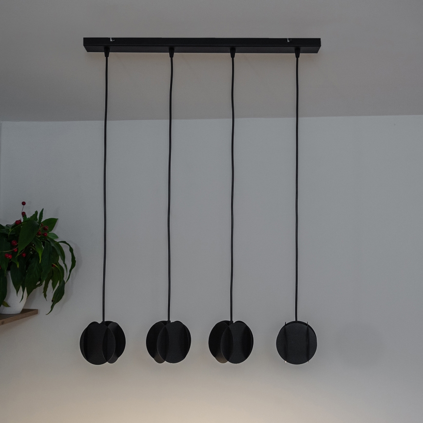 Pakarināma lampa uz kabeļa GAMBIT 4xGU10/10W/230V melna