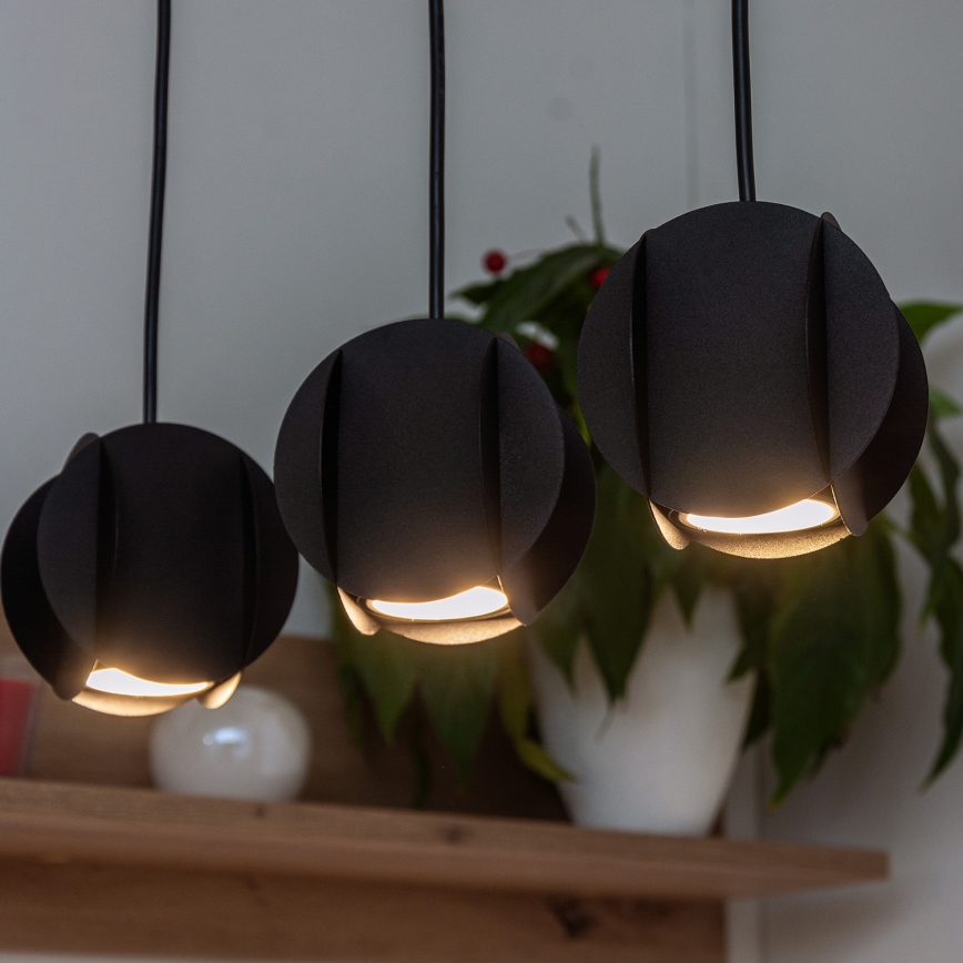 Pakarināma lampa uz kabeļa GAMBIT 4xGU10/10W/230V melna