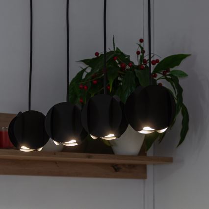 Pakarināma lampa uz kabeļa GAMBIT 4xGU10/10W/230V melna
