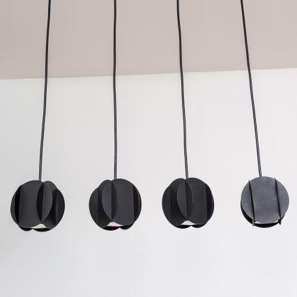 Pakarināma lampa uz kabeļa GAMBIT 4xGU10/10W/230V melna