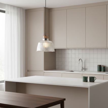 Pakarināma lampa uz vada ASTA 1xE27/60W/230V Ø 28 cm, ozols