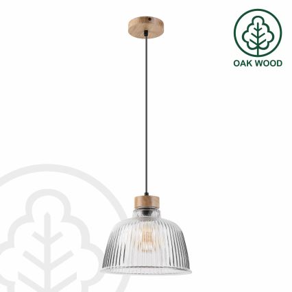 Pakarināma lampa uz vada ASTA 1xE27/60W/230V Ø 28 cm, ozols