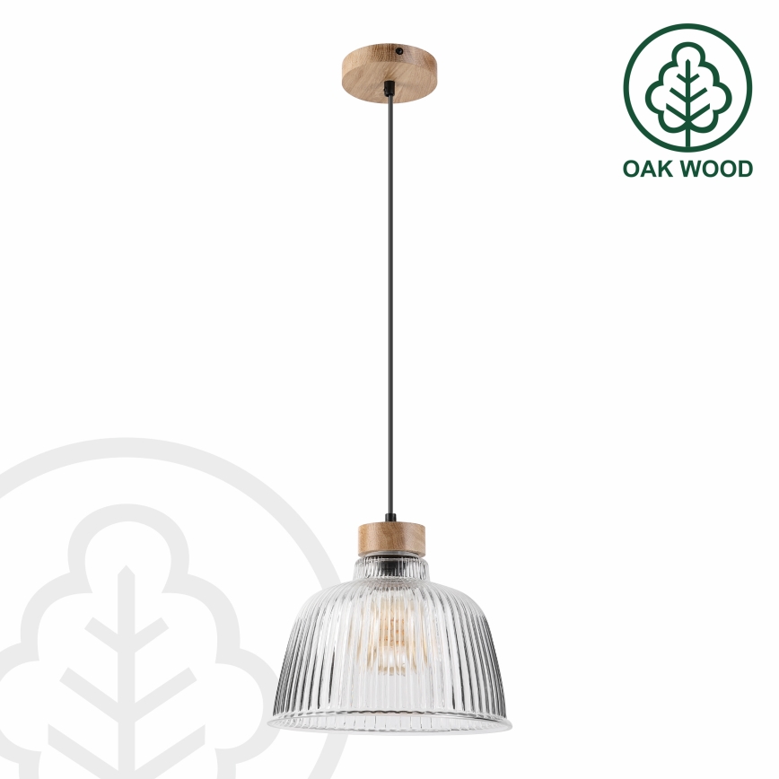 Pakarināma lampa uz vada ASTA 1xE27/60W/230V Ø 28 cm, ozols