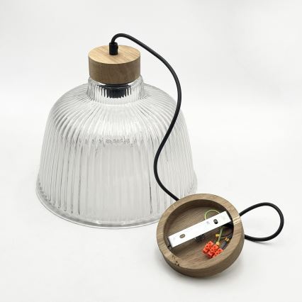 Pakarināma lampa uz vada ASTA 1xE27/60W/230V Ø 28 cm, ozols