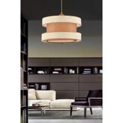 Pakarināmā lampa uz vada HALO 1xE27/60W/230V brūna/krēmkrāsaina