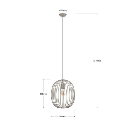 Pakarināmā lustra OVELLA, 1xE27/15W/230V, Ø 34 cm, bēša
