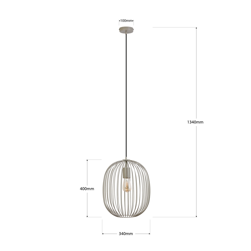 Pakarināmā lustra OVELLA, 1xE27/15W/230V, Ø 34 cm, bēša