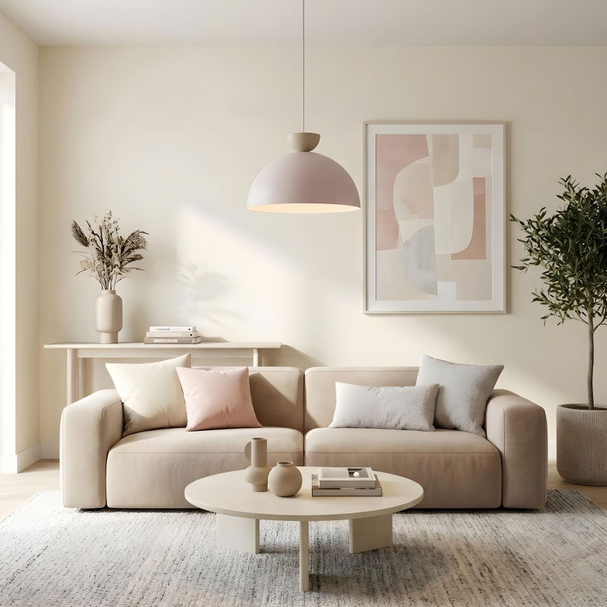 Pakarināmā lustra uz kabeļa NEVIS 1xE27/15W/230V, Ø 50 cm, krēmkrāsā