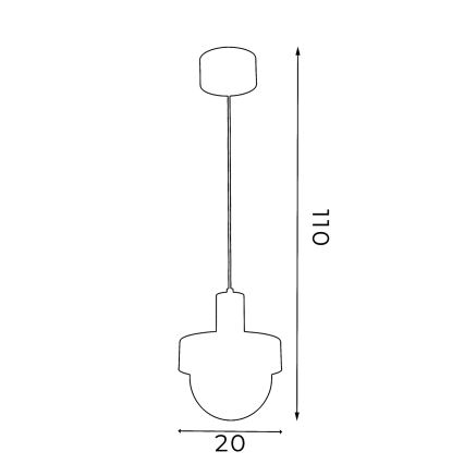 Pakarināma lustra uz vada CANAN 1xE27/15W/230V Ø 20 cm, bēša