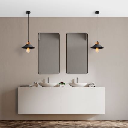 Pakarināmā lustra uz vada MANAVGAT 1xE27/40W/230V melna/brūna