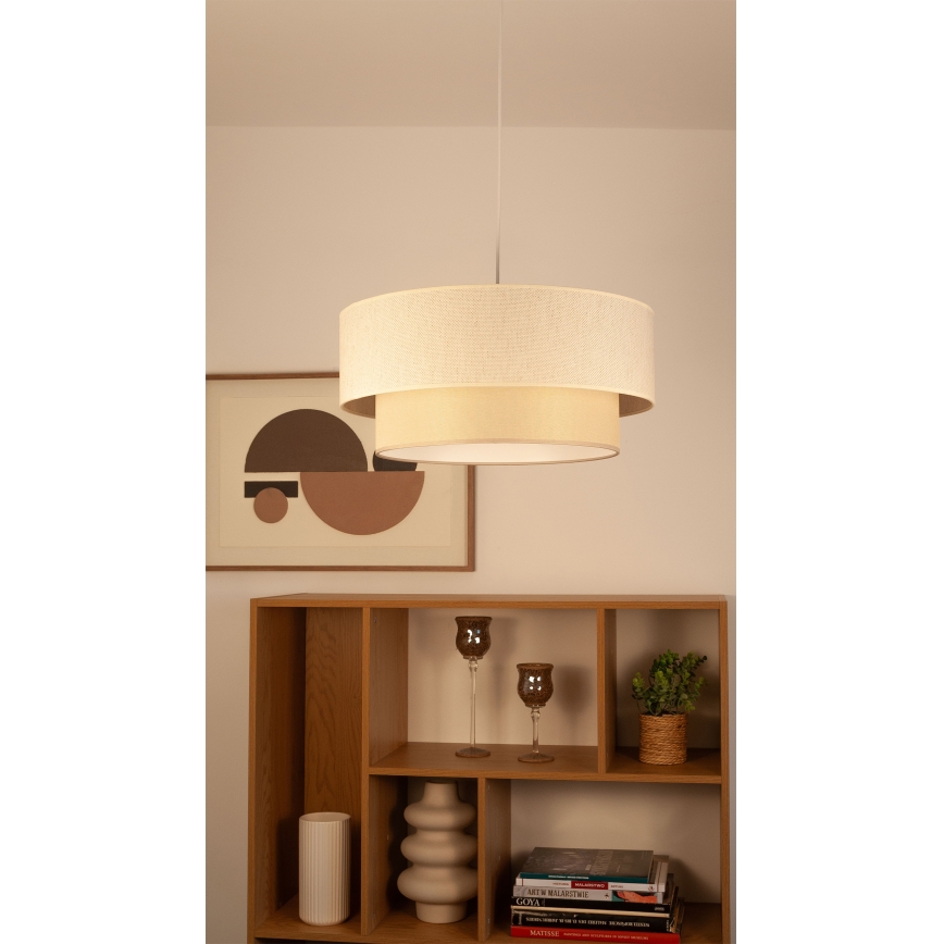 Pakarināmais gaismeklis ar vadu NATIA 1xE27/60W/230V, Ø 45 cm, krēmkrāsas