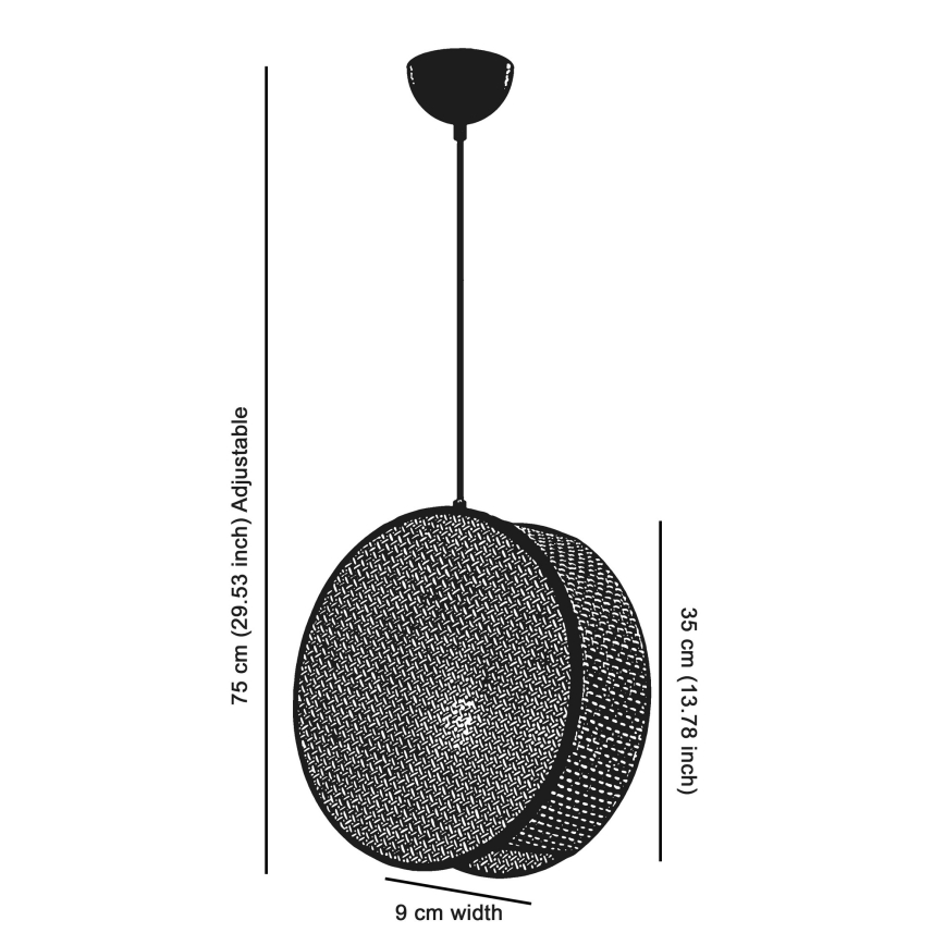 Pakarināmais gaismeklis BIG DRUM ar vadu 1xE27/60W/230V brūns/melns