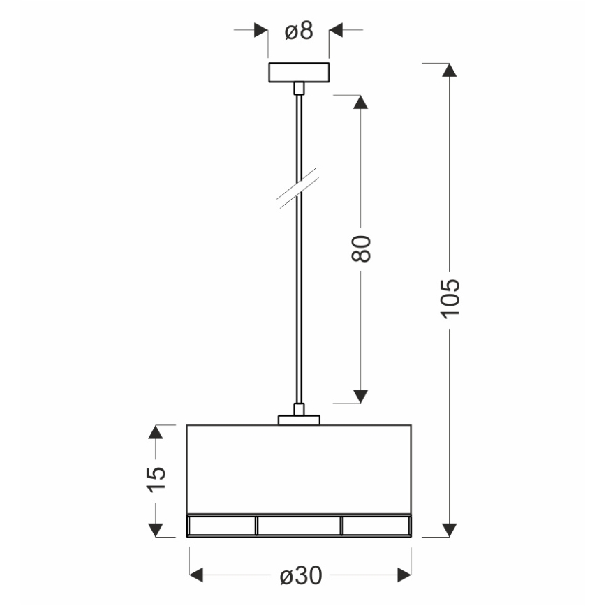Pakarināmais gaismeklis uz kabeļa ARDI 1xE27/40W/230V melns/brūns