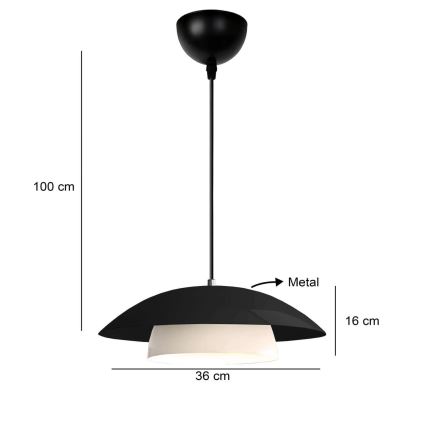 Pakarināmais gaismeklis uz kabeļa MOONLIGH 1xE27/40W/230V melns