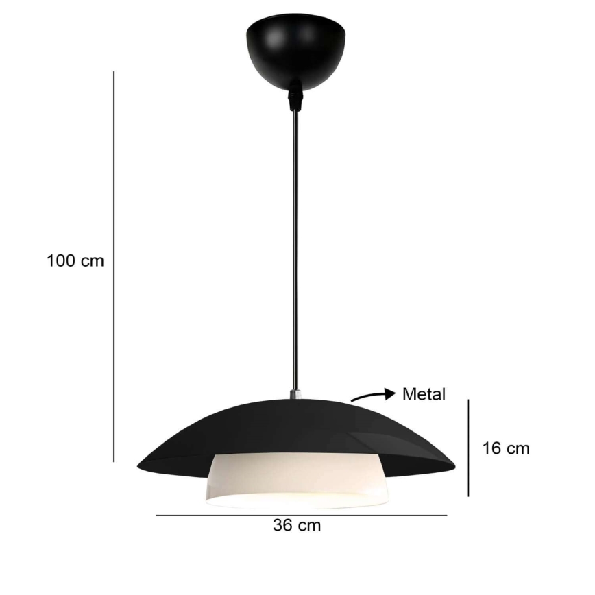 Pakarināmais gaismeklis uz kabeļa MOONLIGH 1xE27/40W/230V melns