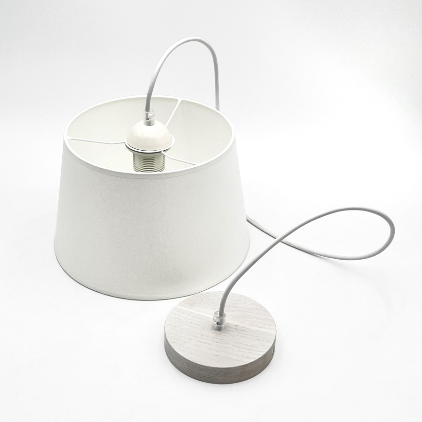 Pakarināmais gaismeklis uz troses AIDA 1xE27/60W/230V Ø25 cm ozols/balts