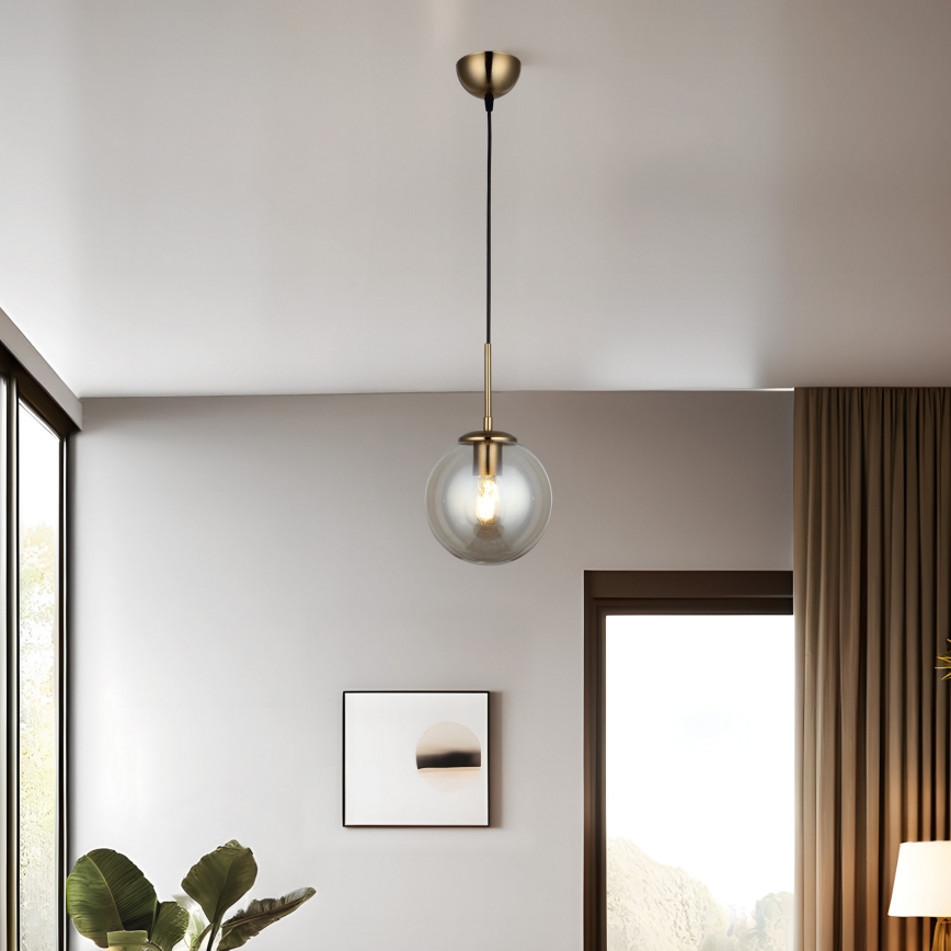 Pakarināmais gaismeklis uz troses POLINO 1xE27/40W/230V bronzas krāsā