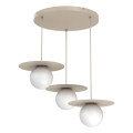 Pakarināmais gaismeklis uz vada FLAT 3xE27/15W/230V bēšs