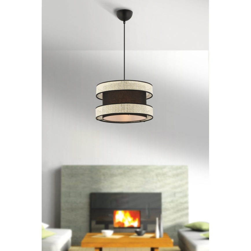 Pakarināmais gaismeklis uz vada HALO 1xE27/60W/230V melns/krēmkrāsains