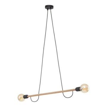 Pakarināmais gaismeklis uz vada HELIX 2xE27/15W/230V melns/bēšs
