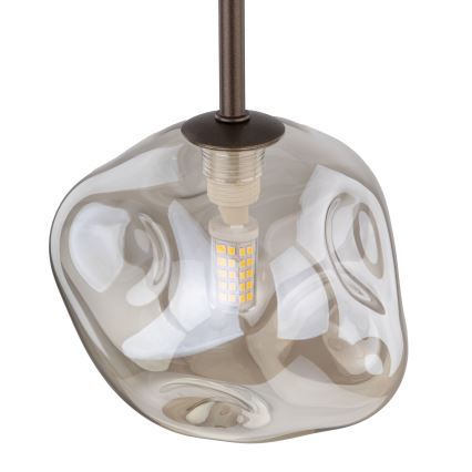 Pakarināmais gaismeklis uz vada LAVA 1xG9/8W/230V bronzas/dūmakaini bēšs