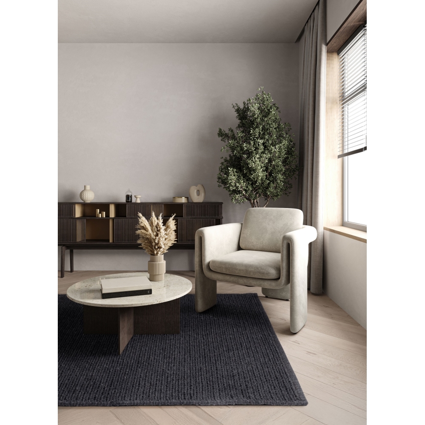 Paklājs FIR WOOL 70 × 140 cm, 2600 g/m², antracīts/dabisks