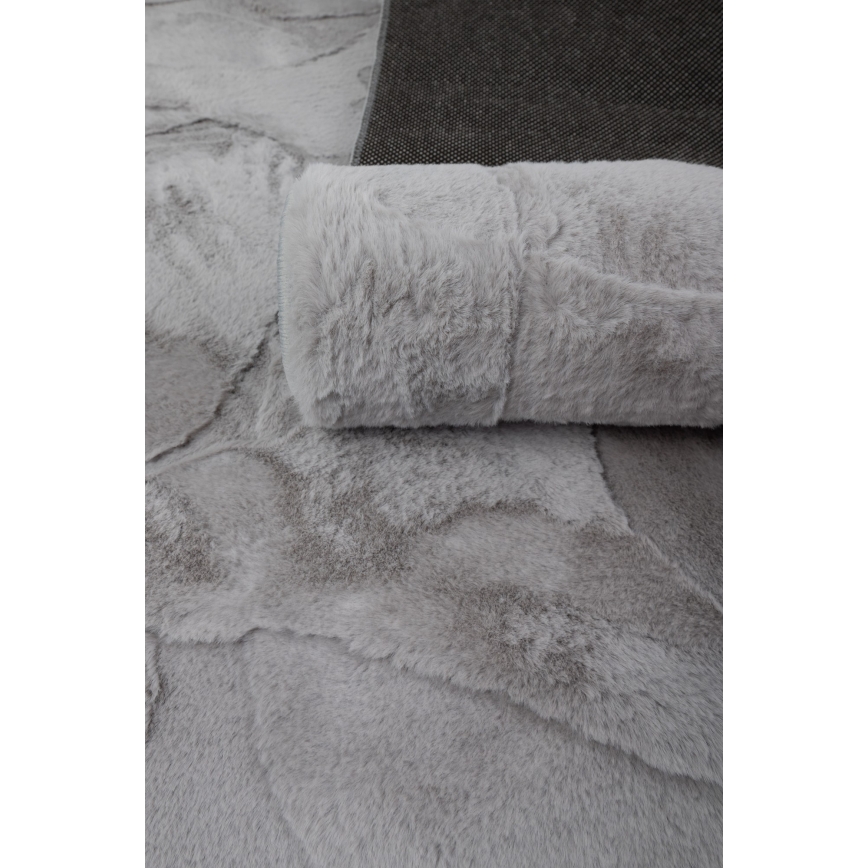 Paklājs RABBIT 3D 160x230 cm, gaiši pelēks