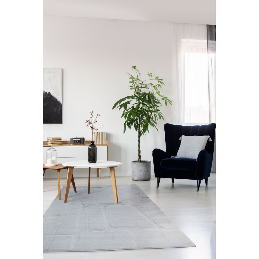 Paklājs RABBIT 3D 160x230 cm gaiši pelēks