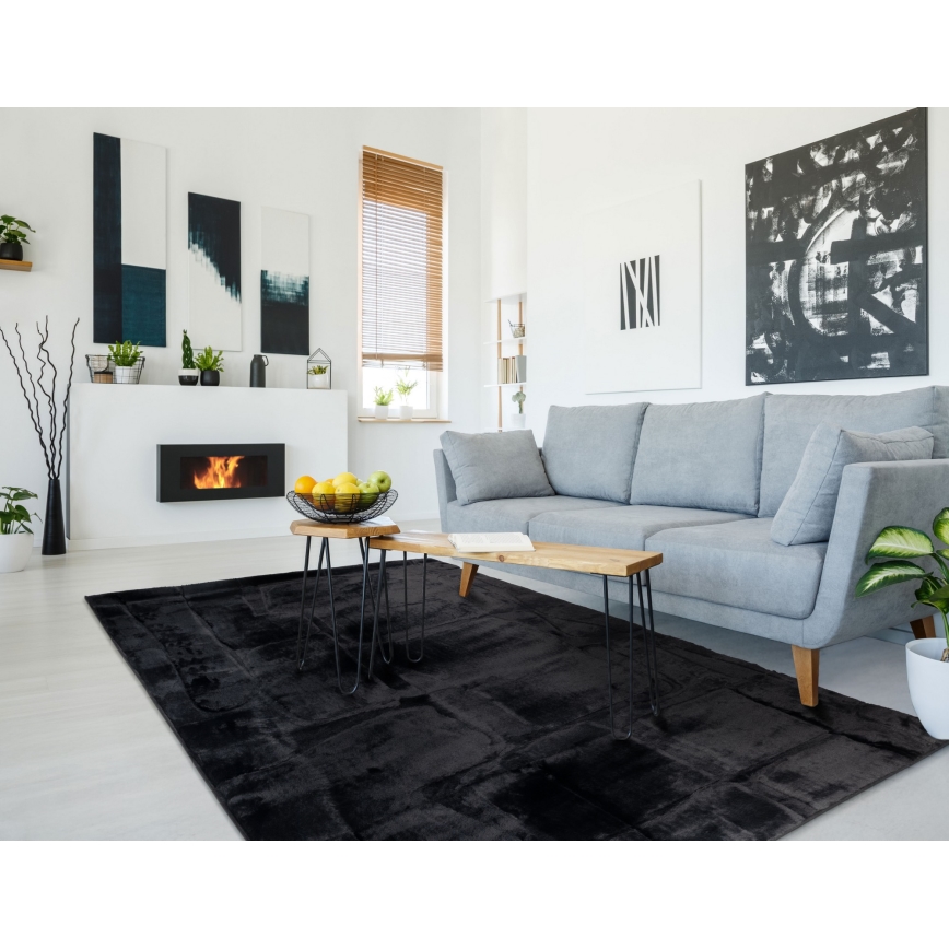 Paklājs RABBIT 3D 160x230 cm melns