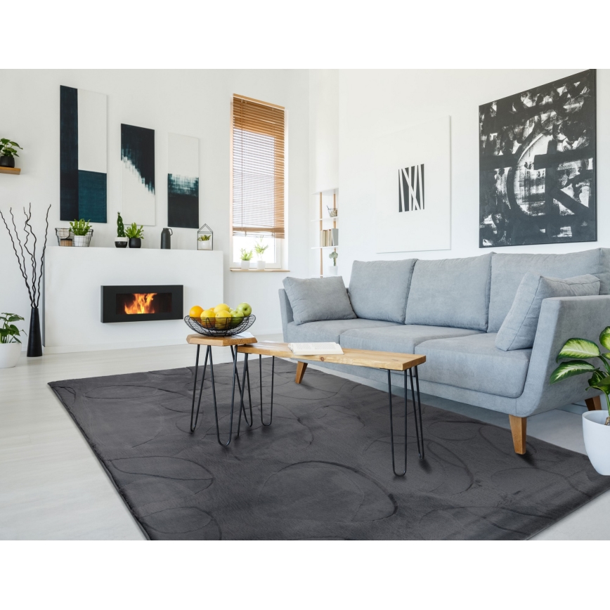 Paklājs RABBIT 3D 80x150 cm antracīts